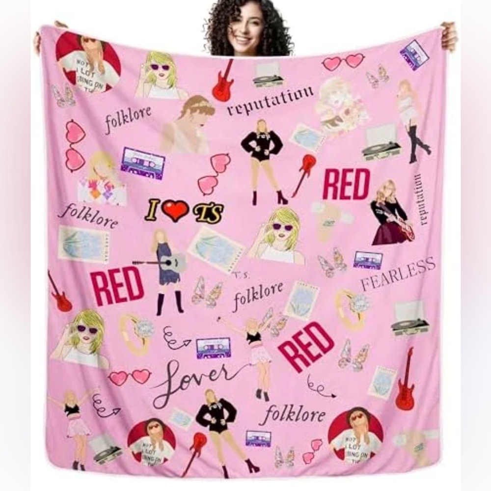 30. TAYLOR SWIFT SWIFTIE THROW BLANKET 50”x40” ERAS TORTURED POETS DEPT